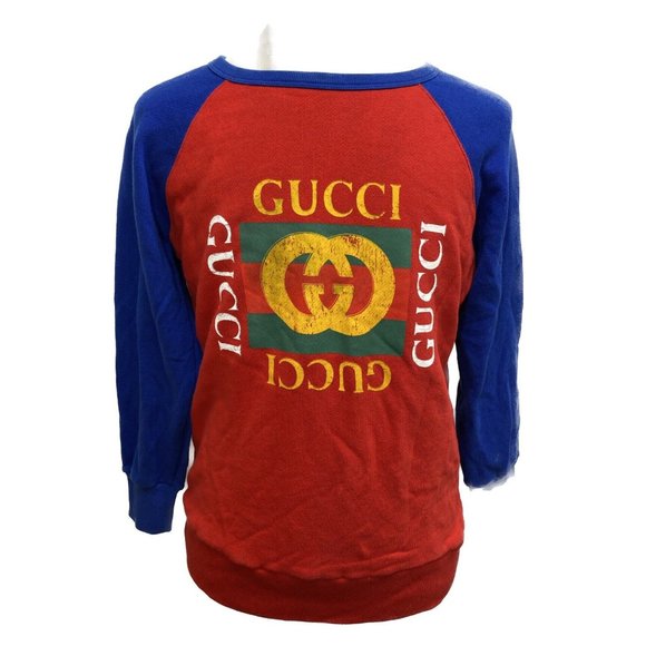 100% Auth GUCCI Oversize Sweatshirt Men's with Gucci Logo Size XS - Picture 1 of 9